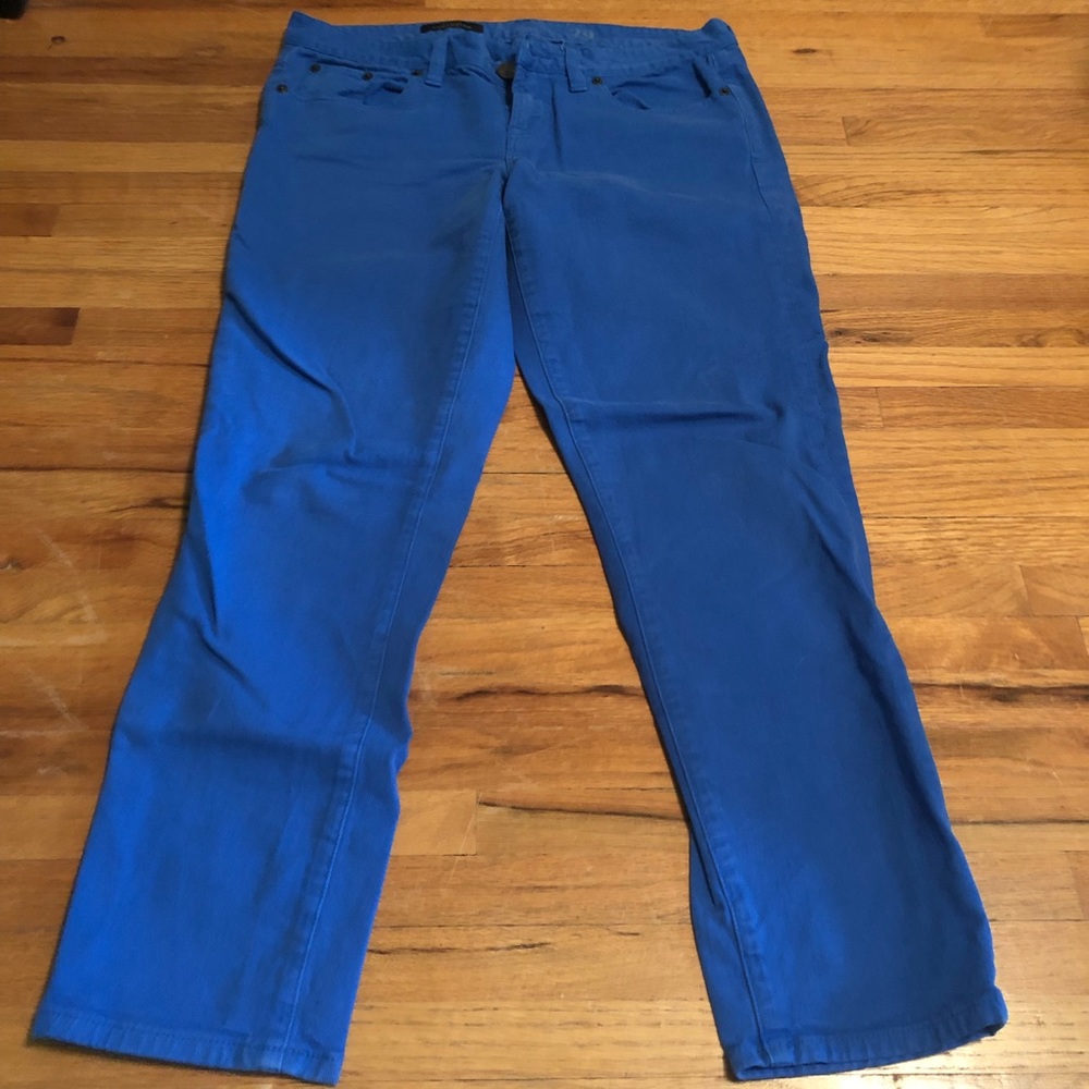 J. CREW toothpick denim in bright blue